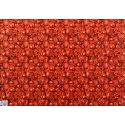 Бумага упаковочная 50х70 см Волшебные шары, красный_3