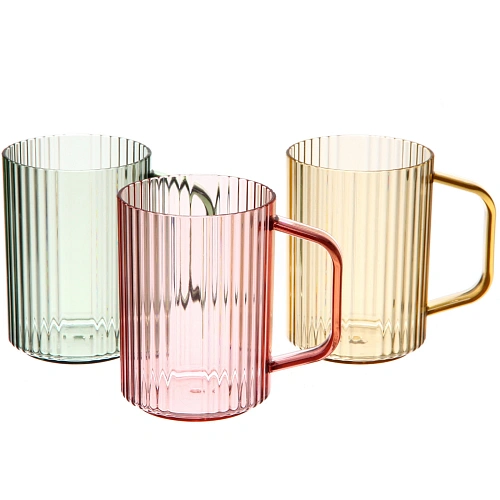 Кружка пластиковая 500мл "Грани", микс цветов