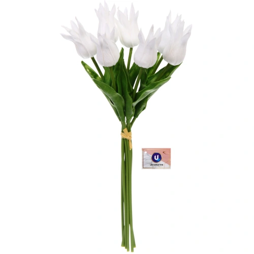 Цветы искусственные "Natur" 37см Тюльпаны 7шт белые