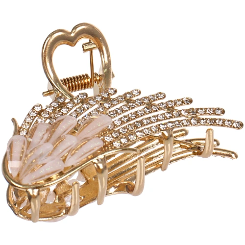 Заколка - краб для волос на блистере LAVITA, крылышко, цвет серебро и золото, 6,34см_9