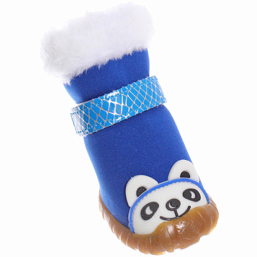 Ботинки зимние для животных МОДНЫЙ БРО, на липучке, цвет синий, размер 5, 6см_4