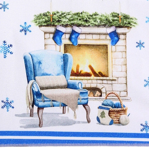 Полотенце кухонное Winter - Камин 4057 см, микрофибра 200 грм2_3