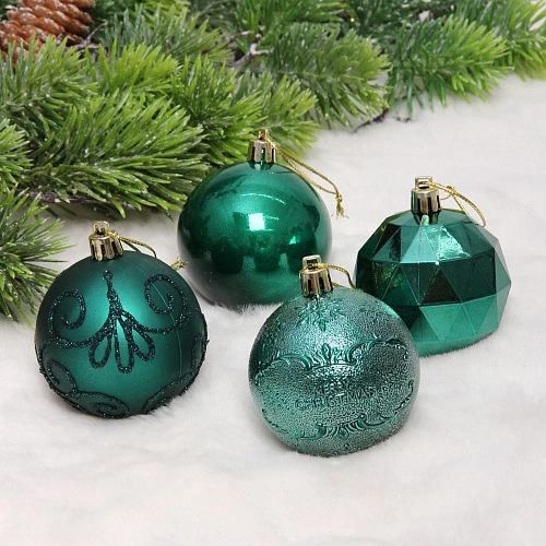 Новогодние шары Зимняя вечеринка 6 см (набор 16 шт), Изумруд_7