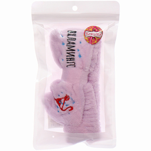 Повязка на голову New collection Vostok- Вхламинго, цвет розовый, серый, голубой и сиреневый, 206см ( упаковка белый ZIP пакет )_6