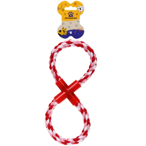 Игрушка - канат для собак средних и крупных пород "НЕСКУЧАЙКА", цвет красный 25*10*4см