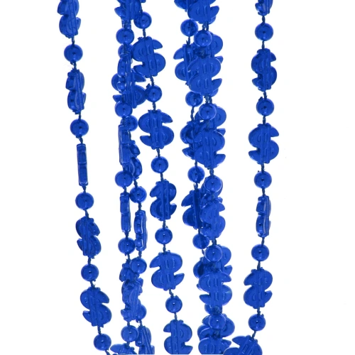 Бусы на ёлку 1,5м "Доллары" 1,2см, Синий